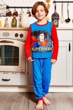 Пижама д/мал (фуфайка с дл/рук, брюки) Juno &quot;Супермен&quot; AW20BJ0613 синий/красный/супермен