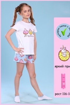 Пижама с шортами Единороги арт. ПД-009-043