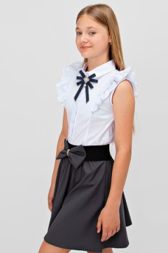 Блузка для девочки с брошью короткий рукав SP0322-1