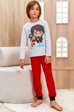 Детская пижама с брюками Juno AW21BJ627 Гарри Поттер красный/серый меланж